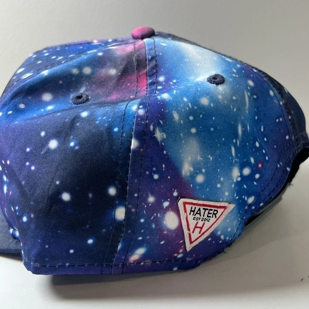 Hater SnapBack Co. Galaxy Front Logo Emblem Y2K Planet Graffiti SnapBack Hat